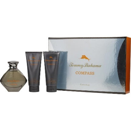Set - Tommy Bahama Compass 100ml EDC Spray + 100ml After Shave Balm + 100ml Shower Gel for Men