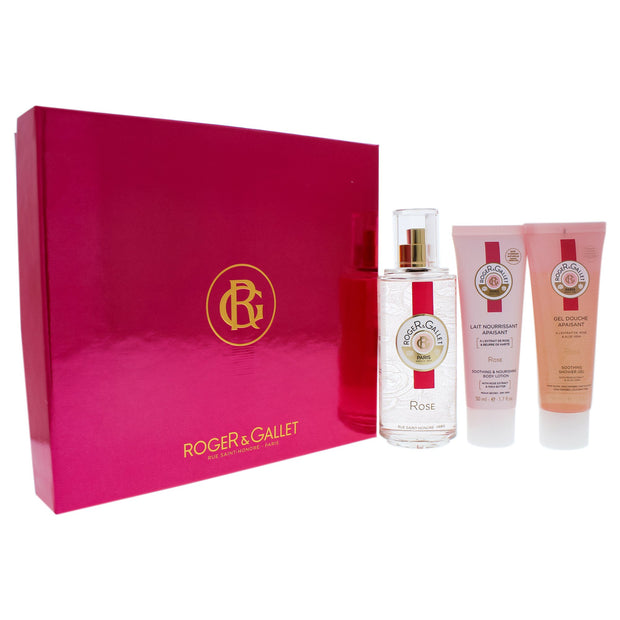 Roger & Gallet Rose 100ml Fragrant Well-Being Water Spray And 50ml Shower Gel And 50ml Body Lotion