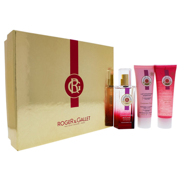 Roger & Gallet Gingembre Rouge Intense 50ml Fragrant Well-Being Spray And 50ml Shower Gel And 50ml Body Lotion