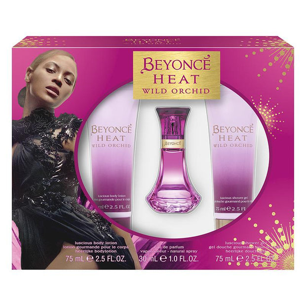Beyonce Wild Orchid 30ml Edp Spray And 75ml Luscious Body Lotion And 75ml Luscious Shower Gel (Damaged Packaging)