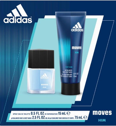 Return - Set - Adidas Moves For Him 15ml EDT Spray + 75ml Shower Gel