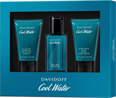 Set - Davidoff Cool Water 40ml Edt Spr +50ml S/G + 50ml A/S Balm (M)