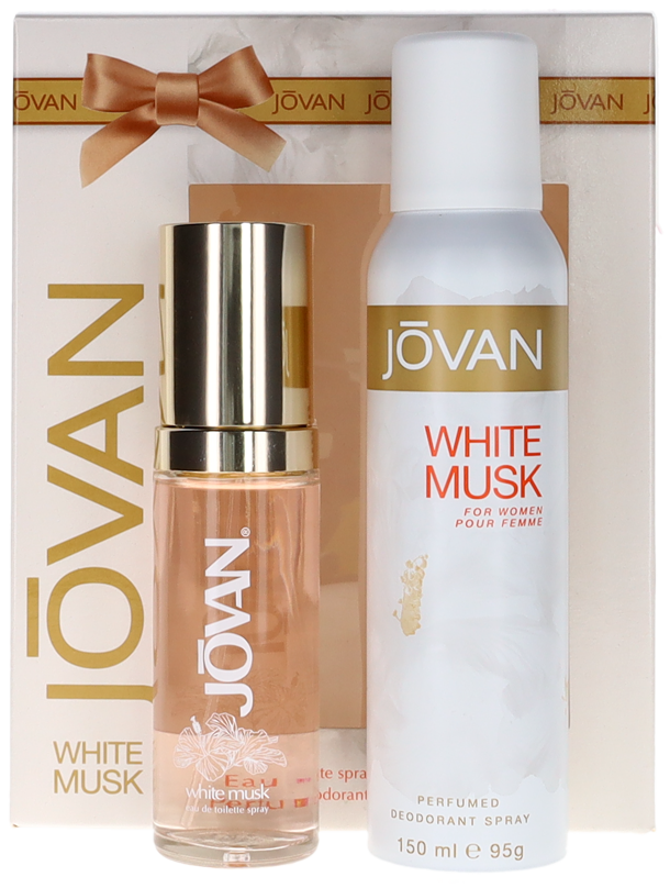 Set - Jovan White Musk 59ml EDT Spray and 150ml Perfumed Deodorant Spray for Women