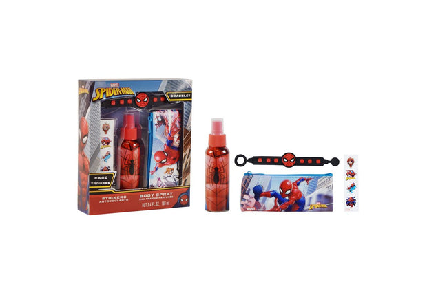 Kids Spiderman Set Bs100ml + Case + Bracelet + Stickers