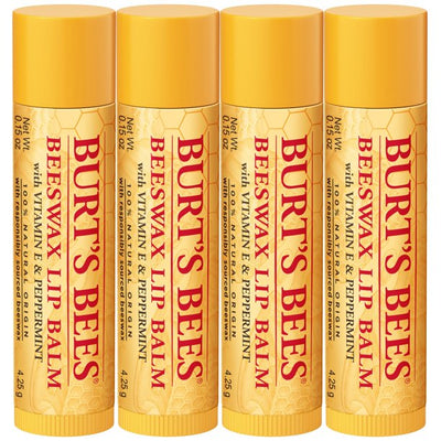 BURT'S BEES Beeswax Moisturizing Lip balm with vitamin E Peppermint - 100% Natural Origin