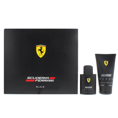 Set - Scuderia Ferrari Black 75ml EDT Spray + 150ml B/W