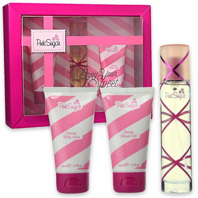 Pink Sugar 50ml Edt Spray And 50ml Shower Gel And 50ml Body Lotion Women