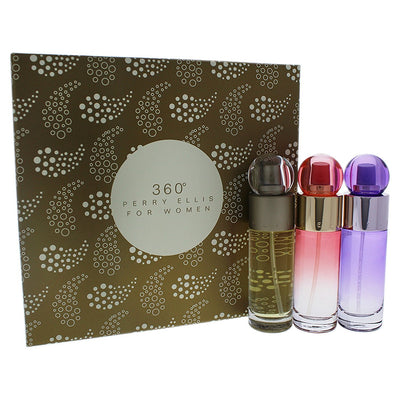 Perry Ellis 360 Women 30ml Edt Spray Each - 360 And 360 Purple And 360 Coral Edp Spray