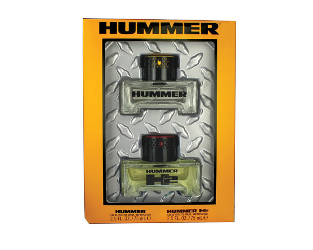 Set - H2 Dual Bottle - Hummer Red 75ml EDT Spray + Hummer Yellow 75ml EDT Spray